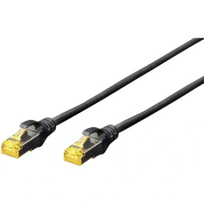 Immagine di Digitus DK 1644 A 030/BL RJ45 cavo di rete, patch CAT 6A S/FTP 3.00 m Nero Privo alogeni, coppie intrecciate, con protezione, Ritardante fiamma 1 pz.