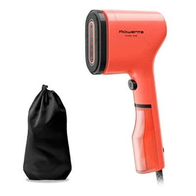 Immagine di Rowenta Pure Pop DR2022, Ferro da Stiro Verticale Portatile a Vapore, Utile per Stirare e Igienizzare i Tuoi Capi, con Sistema Reversibile, Riscaldamento Rapido, Potenza 1300W, Colore Rosso Corallo