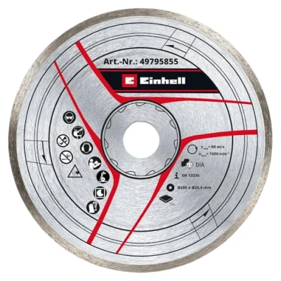 Immagine di kwb by Einhell Disco da taglio diamantato accessorio per tagliapiastrelle (Ø 200 x 25,4 mm, spessore 8 max. 7650 min 1, adatto Einhell)