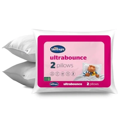 Immagine di Silentnight Coppia di Cuscini Ultrabounce Lusso, Microfibra, Bianco, 2 Count (Pack of 1), unità