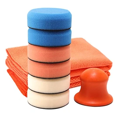 Immagine di SPTA Kit per Lucidatrici Auto,9Pcs 80mm Tamponi Tampone di lucidatura ceretta Spugna Pad Composto Auto Automatica HPMIX