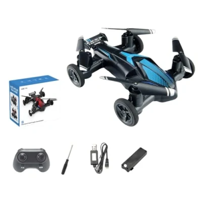 Immagine di EMEBAY Drone RC/Auto Radiocomandata a Doppia Modalità Terra Aria 2.4G H103, 2 in 1 Quadricotteri UAV RC Elicottero Senza Testa Decollo di Atterraggio con Un Tasto Regalo Giocattolo