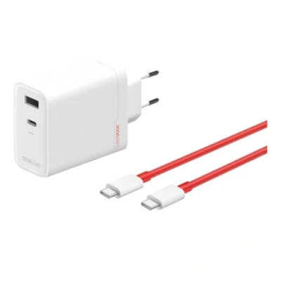 Immagine di OnePlus Adattatore SuperVooc a due porte da 120W + cavo (Tipo C Tipo A) Bianco (120 W), Caricatore per dispositivi mobili,
