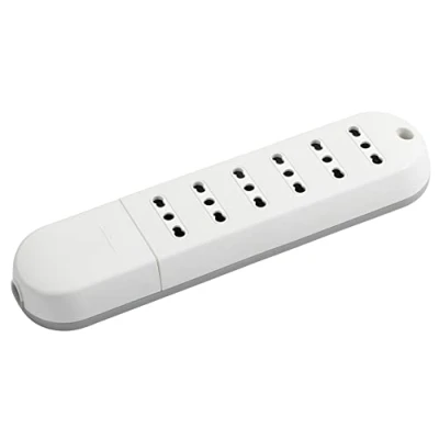 Immagine di BTICINO Ciabatta Multipresa Elettrica Slim 6 Posti Bipasso 10/16A, Senza Cavo, Prese Elettriche Bivalenti compatibili con tutte le Spine Italiane, Salvaspazio, Robusta e Sicura, Bianco