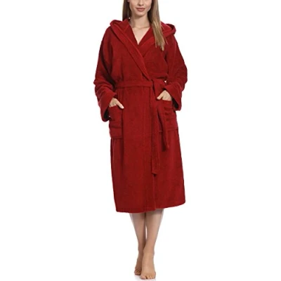 Immagine di Ladeheid Accappatoio Donna in Spugna di Cotone LA40 102 (Rosso Vinaccia (D13) (Grammatura 450), M)