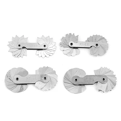 Immagine di 4 pezzi Indicatori di raggio, Misuratore filettatura in acciaio, Strumento misura convesso R0.3 1.5 / R1 6.5 R7 14.5 R15 25mm
