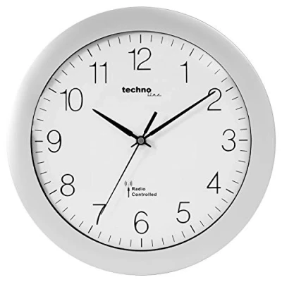 Immagine di techno line WT 8000 Silber Orologio da Parete Radio, Argento, 30x3x30 cm
