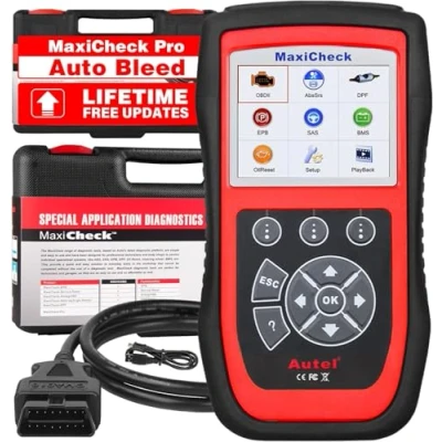 Immagine di Autel MaxiCheck PRO Auto Bleed Scan Tool per Spurgo Freni ABS, Scanner Diagnostico OBD2 ABS SRS, Reset Olio, BMS, EPB, Airbag, Servizi SAS Veicoli Specifici, Aggiornamenti Gratuiti a Vita
