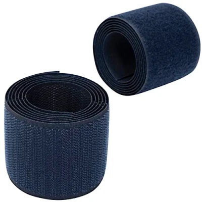 Immagine di Aerzetix C66002 Nastro/rotolo di scratch 50mm 1 metro auto aggrappante organizer/fermacavo striscia aggancio sacchetto indumento cinghia colore: blu scuro in poliammide e poliestere