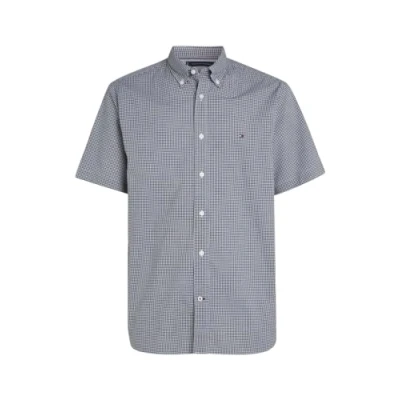 Immagine di Tommy Hilfiger Camicia Maniche Corte Uomo, Multicolore (Desert Sky / Optic White), XS