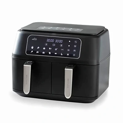 Immagine di Lacor 69508 Friggitrice senza olio DuploAir, ad aria con touch screen, doppio cestello, 11 programmi, funzione disidratata, ECO antiaderente, 9L, 2400W