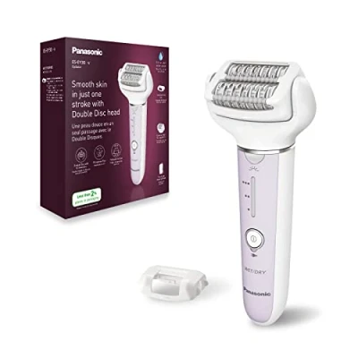 Immagine di Panasonic ES EY30 V503 Epilatore Bagnato e Asciutto, Doppio Disco con 60 Pinzette, Testina Flessibile Pivotante a 90, 3 Impostazioni di Velocità Luce LED, 30 Minuti Funzionamento, Cordless