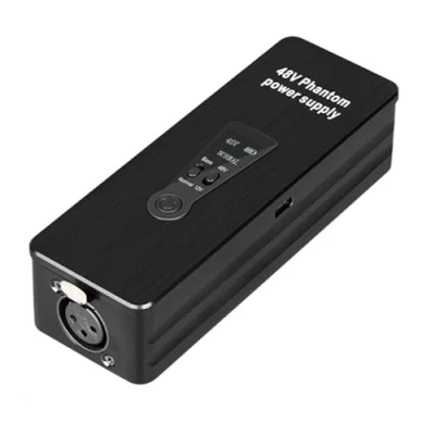 Immagine di Joselin Alimentazione phantom 48 V 12 interruttore ricaricabile portatile per microfono a condensatore, preamplificatore microfono, studio di registrazione
