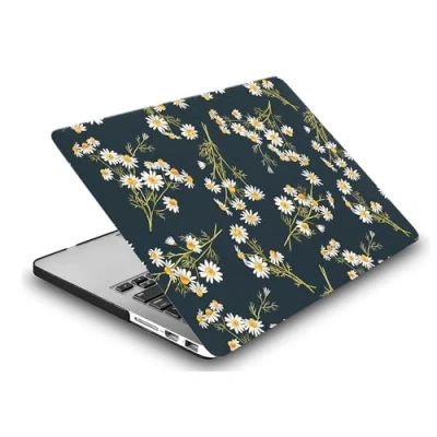Immagine di Custodia Protettiva per Nuovo Macbook Air 13 pollici Modello A1932 A2179 A2337 M1 con display Retina e Touch ID 2020 2019 2018, Sottile Rigida Case Cover Plastica Duro Custodia, Margherita bianca