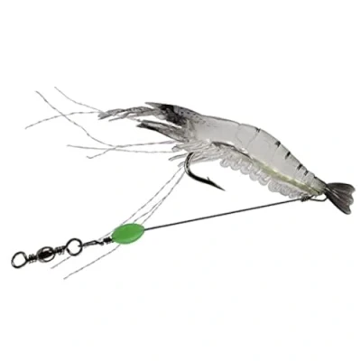 Immagine di ANCLLO 10 Pezzi di Esche per gamberetti Set da Pesca in plastica morbide e Luminose con Gancio affilato Attrezzatura