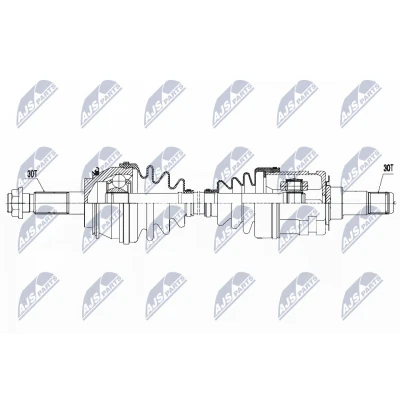 Immagine di NTY NPW TY 081 Albero motore / Semiasse Assale anteriore, anteriore Sx, Dx 634 TOYOTA: HILUX 3 Pick up