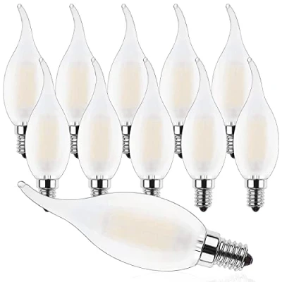 Immagine di ProCrus Lampada LED Candela Dimmerabile E14,LED 4W per Lampadari,Lampadina Filamento C35,Lampadine a Bianco Caldo 2700K,Sostituisce una Lampadina da 40 watt,400LM,Pacco 10