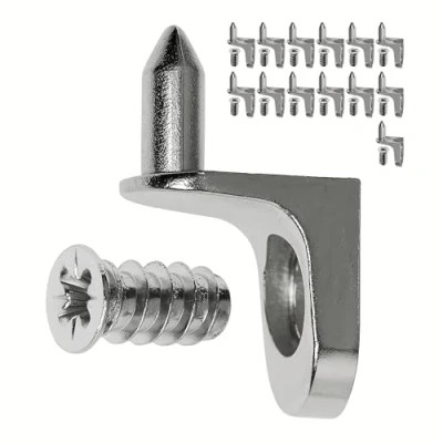 Immagine di Supporto Mensola D5, 12 pz, Reggimensole per Fori Ø 5 mm, Ogni Tipo di Mensole, in Metallo, Antiruggine, Accessori Ripiani, Supporti Mensole e Mobili, Perni pins