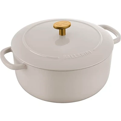Immagine di BALLARINI Bellamonte Casseruola in ghisa smaltata, rotonda, 22 cm, 3 l, colore: bianco avorio