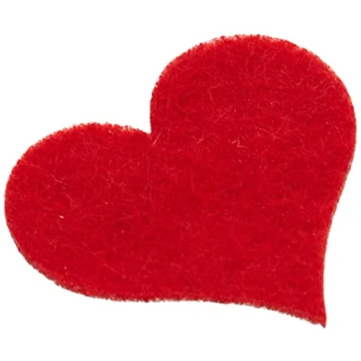 Immagine di Glorex Cuore in Feltro, Colore: Rosso, 4 cm, 10 unità