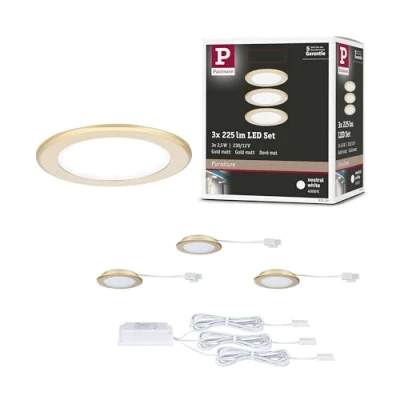 Immagine di Paulmann Lampada LED per armadio (monocolore) 2.5 W Bianco neutro Oro (opaco)