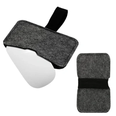 Immagine di kwmobile Custodia Mouse Wireless Compatibile con Apple Magic 1 / 2 Logitech Pebble Astuccio in Feltro Elastico Porta da Viaggio Grigio Scuro/Nero