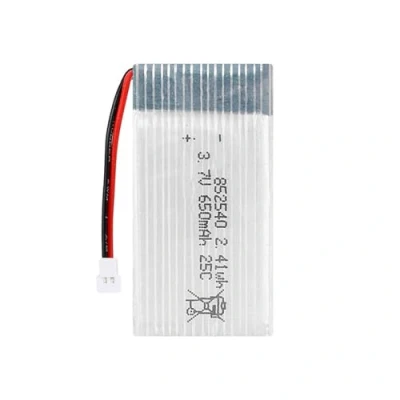 Immagine di Batteria Polimeri di litio 3.7V 650mAh 852540 Lipo Ricaricabile Ricambio ioni con XH2.54 2P connettore per accessorio aereo Drone RC