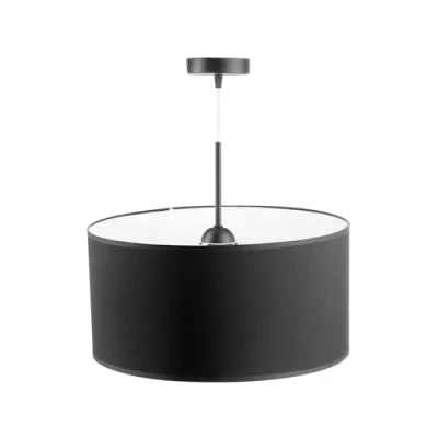 Immagine di Miratic Lampada a Sospensione Lunga con Sorgente Luminosa Sostituibile E27 max. 60W (non inclusa) Paralume in Tessuto (nero)