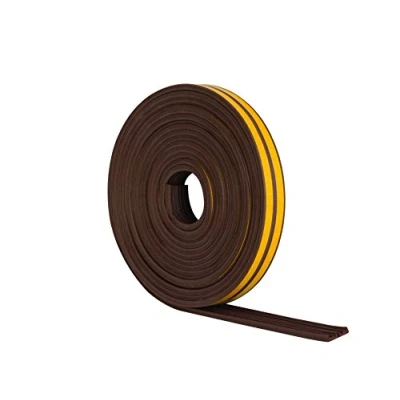 Immagine di Stormguard 05SR033010MB Rotolo di nastro autoadesivo antispifferi in gomma, lunghezza 10m, profilo a E, colore marrone