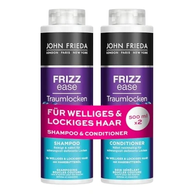 Immagine di John Frieda Set di vantaggi per capelli ricci da sogno Contenuto: 1 shampoo 500 ml e balsamo Ricaricabile Serie Frizz Ease ondulati