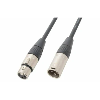 Immagine di PD Connex Cavo DMX Flessibile, 3 Poli, Connettori XLR in Metallo, Maschio Femmina, Impedenza 120 Ohm, Lunghezza 6 m, Avvolgicavo Incluso