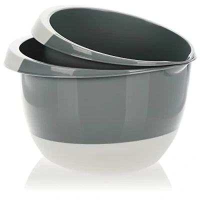 Immagine di COM FOUR® 2 ciotole da 3,5 e litri con fondo di arresto, beccuccio per versare manico antiscivolo, set in colori moderni [la selezione varia] (3,5+2L colorato + bianco)