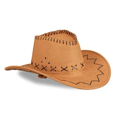Immagine di Relaxdays Cappello da Cowboy / Cowgirl per Feste di Carnevale, Stile Wester, Marrone