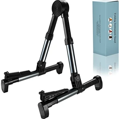 Immagine di Supporto per chitarra chitarre acustiche/elettriche/classiche e violino, ukulele, basso, banjo, mandolino pieghevole, portatile leggero adatto a Gibson/Fender/Taylor/Yamaha