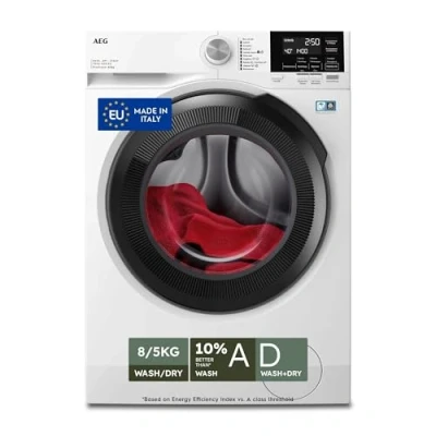 Immagine di AEG ProSteam Serie 7000 Lavasciuga LWR7G856OB 7000, 8kg, classe D, programma Vapore Refresh, ciclo SpecialCare, cesto Care Drum, colore Bianco
