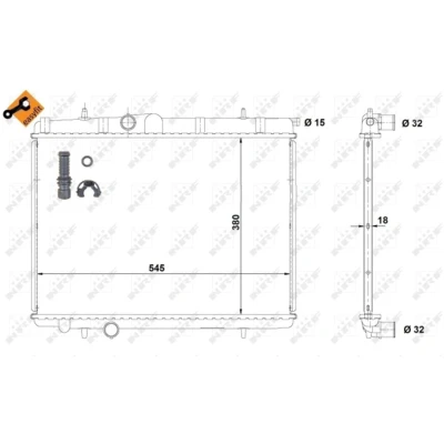 Immagine di NRF EASY FIT 58299 Radiatore motore Alluminio 563 379 18 con parti annesse Alette di raffreddamento saldate PEUGEOT: 206 Hatchback, 206+ Hatchback