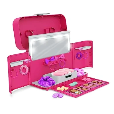 Immagine di Casdon Ultimate Styling Case Custodia pieghevole con accessori per capelli, specchio luminoso, brochure acconciatura e Età: 3+ anni