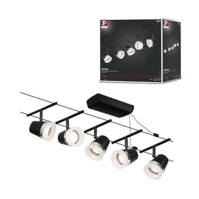 Immagine di Paulmann WireDC Set Cone Sistema di illuminazione base su cavo GU5.3 Nero (opaco), Cromo