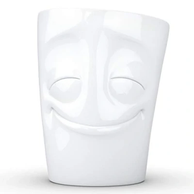 Immagine di Fiftyeight t018301 vergnügt Tazza in Porcellana 12 x 10 cm, Colore: Bianco