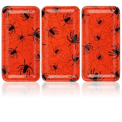 Immagine di com four® 3X Piatti di plastica Halloween Decorativi riutilizzabili a Forma Ragno per Uso Alimentare da Portata Lavabili (3 Pezzi Ragno)