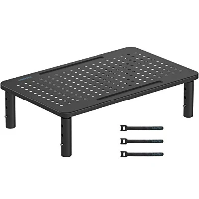 Immagine di BONTEC Supporto per Monitor in Ergonomico Altezza del Regolabile, Premium Metallo da Scrivania Computer Portatile, Computer, iMac, PC, Stampante Fino a 20kg