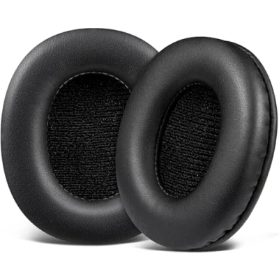Immagine di SOULWIT Cuscinetti di Ricambio per Sony MDR 7506 V6 V7 CD900ST Monitor Cuffie, Auricolari con Pelle Proteica Più Morbida, Schiuma ad Alta Densità Nero
