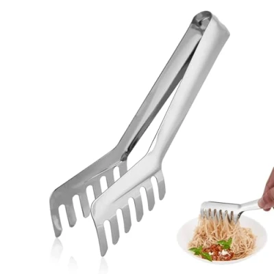 Immagine di Pinze per Tagliatelle afferrare, Pinza for Spaghetti in Acciaio Inossidabile a forma di Pinza, Pasta, pettine buffet Insalata