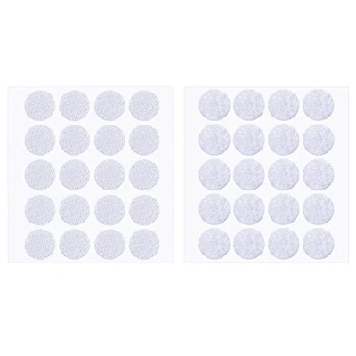 Immagine di Pangda 200 Pezzi 2 cm Diametro Autoadesivo Gancio e Ciclo Rotondo Adesivo (Bianco)