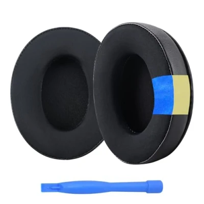 Immagine di Cuscinetti Auricolari di Ricambio per HyperX Cloud Stinger/Cloud Flight/CloudX/Cloud II/Cloud III/Cloud Alpha/Cloud Core/Mix Cuffie MMOBIEL Gel Raffreddante Nero