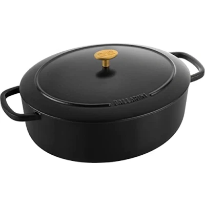 Immagine di BALLARINI Bellamonte Teglia ovale in ghisa smaltata, 33 cm, 6,5 l, colore: Nero