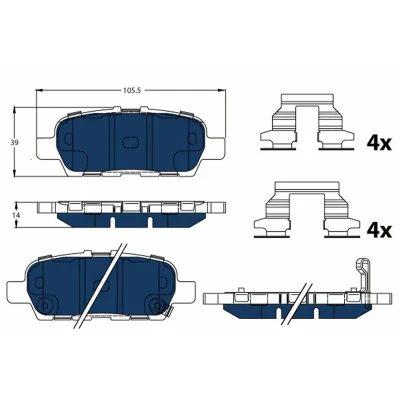 Immagine di TRW GDB3508BTE Kit pastiglie freno con segnalatore acustico usura accessori NISSAN: NV200 / Evalia Bus, Van Station Wagon, Leaf I