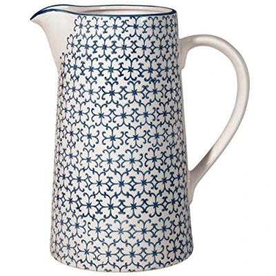 Immagine di Bloomingville Brocca dell&#039;Acqua Kristina lattiera de gres colorato ø 13,5 H 22,5 cm, Blu, Ceramica Gres, capacità 2000 ml