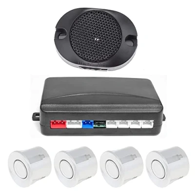 Immagine di ePathChina Sistema di sensori parcheggio con sensore acustico, 4 allarme impermeabile, per auto, colore: argento