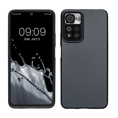 Immagine di kwmobile Custodia Compatibile con Xiaomi Redmi Note 11 Pro+ 5G / Pro Plus Cover Back Case Morbida Protezione in Silicone TPU Effetto metallizzato grigio